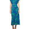 Women's Flutter Sleeves Jersey Midi Dress
