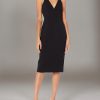 Women's Lyla Plunging Sleeveless Fitted Midi Sheath Dress