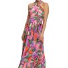 London Times Women's Twist Neck Halter Maxi Dress
