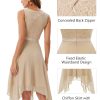 Women's Lace Cocktail Party Dress 2025 Handkerchief Hem Bridesmaid Prom Formal Dresses for Wedding Guest