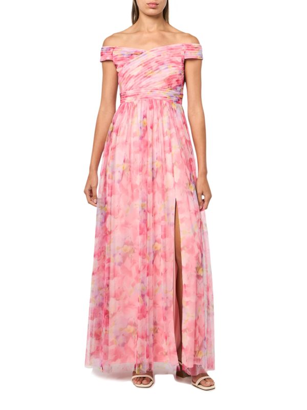 Women's Sweetpea Print Tulle Gown