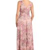 Crinkle Pleated Maxi Dress W/Ruffle Cascade Side