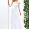 Women's Bridesmaid Dresses 3/4 Sleeve Empire Waist Maxi Mother of The Bride Dresses 07412