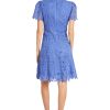 V-Neck Short Sleeve Floral Knee Length Wedding Guest Dresses for Women