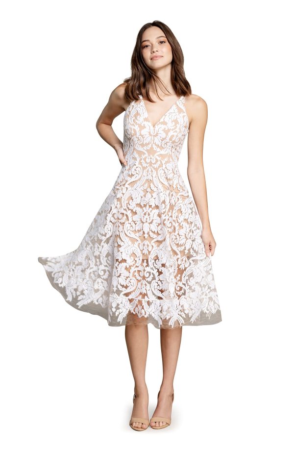 Women's Blair Plunging Fit and Flare Midi Dress