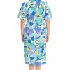 Women's Short Flutter Sleeve Faux Wrap Midi Dress