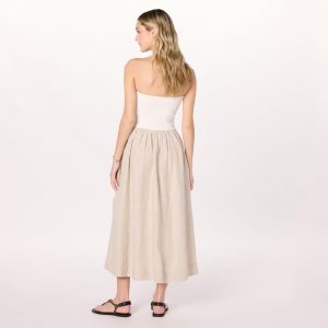 Women's Hellen Strapless Mixed Media Maxi Dress