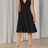 Women's Catalina Solid Sleeveless Fit & Flare Midi Dress