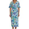 Women's Short Flutter Sleeve Faux Wrap Midi Dress
