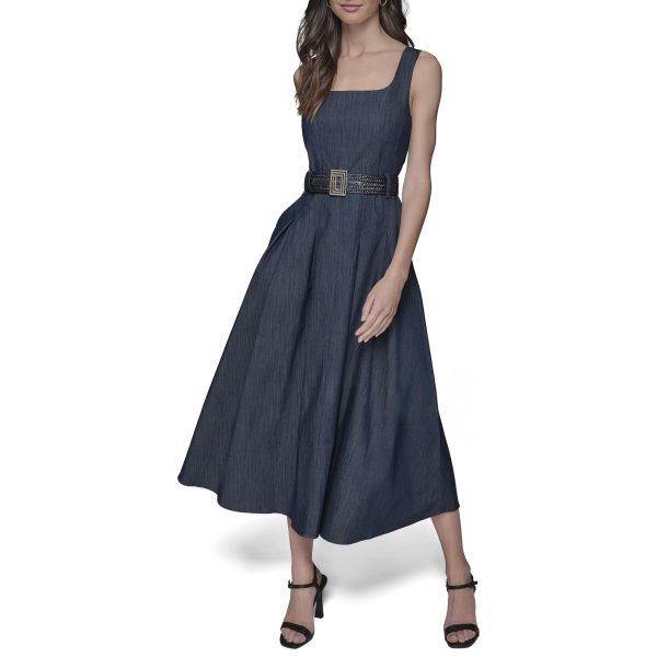71pl41k41pL.jpg Women's Belted V Neck Sleeveless Maxi Dress