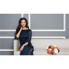 Women's Long Mother of The Bride Dress with Stretch Lace Bodice & Hip Embellishment (Petite and Regular Sizes)