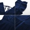 Women's V Neck Ruffle Sleeve Summer Dress 2025 Split Flowy Tiered Midi Dress Wedding Guest Cocktail Dresses