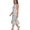 Women's Sleeveless Boat Neck Fit & Flare Midi Dress