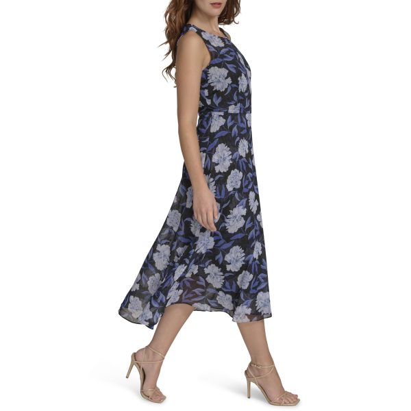 71tsEo7Pg1L.jpg Women's Sleeveless High Neck Chiffon Hi Lo Midi Dress