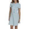 Women's Short Sleeve Fit and Flare Shirt Dress