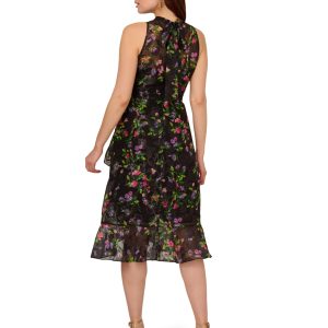 Women's Printed Halter Midi Dress