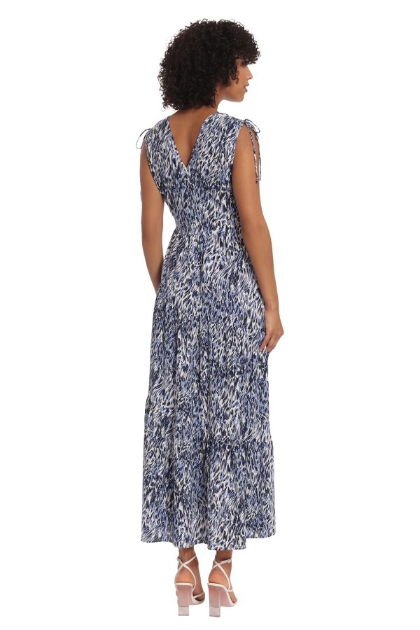 Women's Tiered Maxi with Shoulder and Waist Drawstring Details