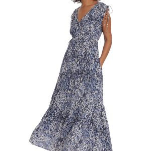 Women's Tiered Maxi with Shoulder and Waist Drawstring Details
