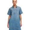 Women's Short Sleeve Popover Denim Mini Dress in Robertson