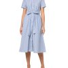 Women's Short Sleeve Self Tie Shirt Dress