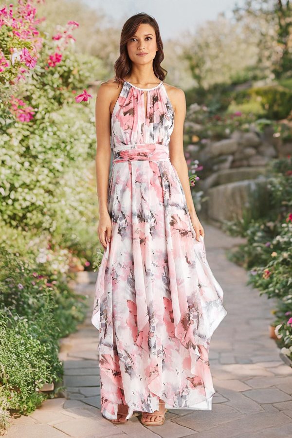 Womens Metallic Maxi Maxi Dress