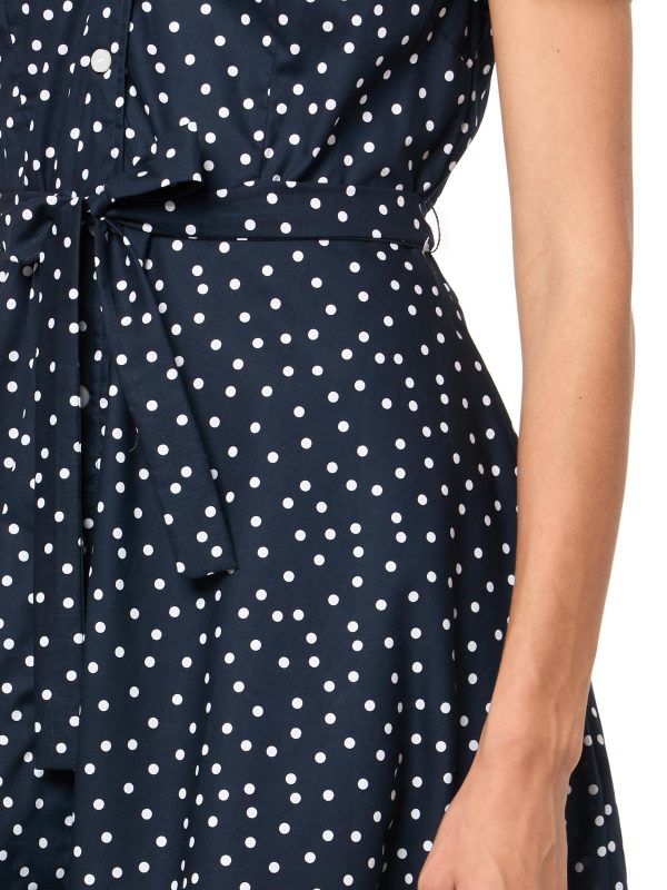 Women's Fit and Flare Short Sleeve Shirt Dress