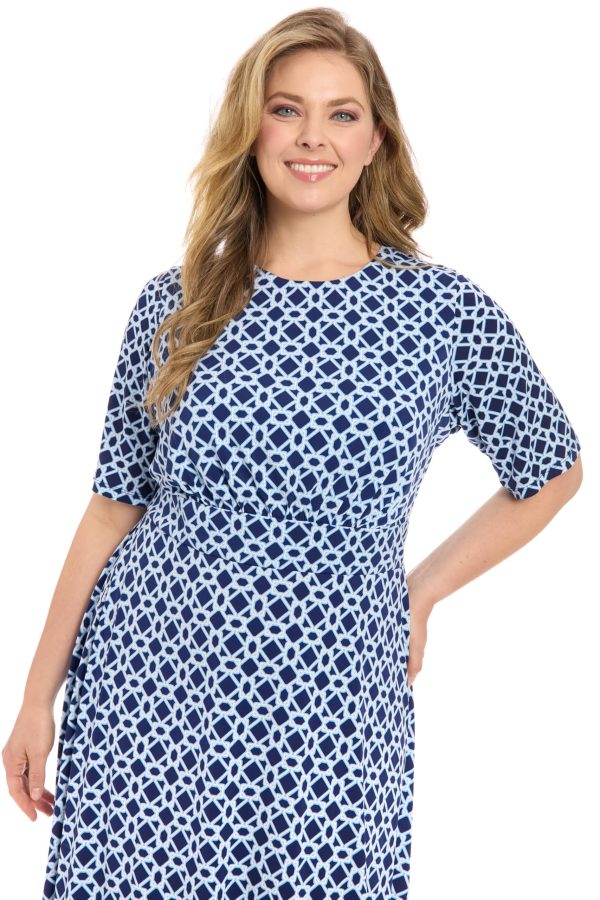 Women's Dresses Inset Waist Midi Dress Career Office Occasion Guest of