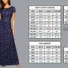 Women's Long 3/4 Sleeve, Mother of The Bride Dress W/Cascade Ruffle and Front Slit, (Petite and Regular Sizes)