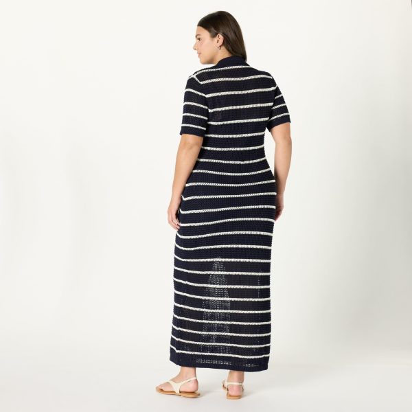 Women's Adalyn Tape Yarn Split-Neck Maxi Dress