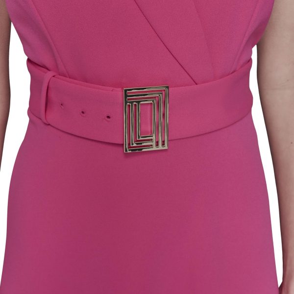 81Fmz9UlL-L.jpg Women's Light Belted Sleeveless Midi Dress