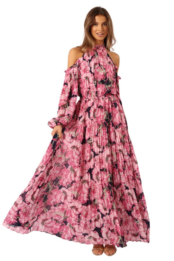 81LlST9NO5L.jpg Women's Hilary Pleated Maxi Dress