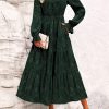 Dresses for Women 2025 Elegant Classy Wedding Guest Maxi Long Sleeve Empire Waist Ruffle Tiered A Line Long Dress