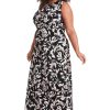 Sleeveless Jewel Neck Pleat Tuck Maxi Plus Sizes | Summer Dresses for Women