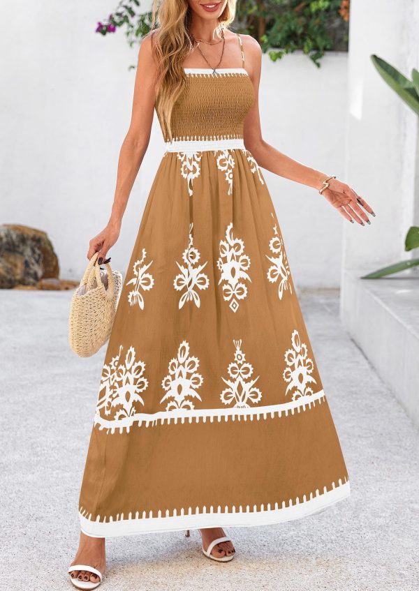81ZoUw1u-L.jpg Summer Dress for Women 2025 Floral Sundress Spaghetti Strap Flowy Beach Vacation Boho Maxi Dresses