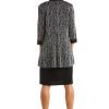Elegant 2 PC Metallic Knit Classic Jacket Dress W/Detachable Necklace