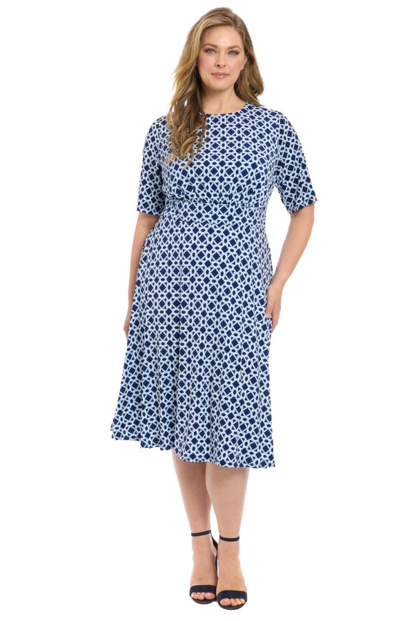 Women's Dresses Inset Waist Midi Dress Career Office Occasion Guest of