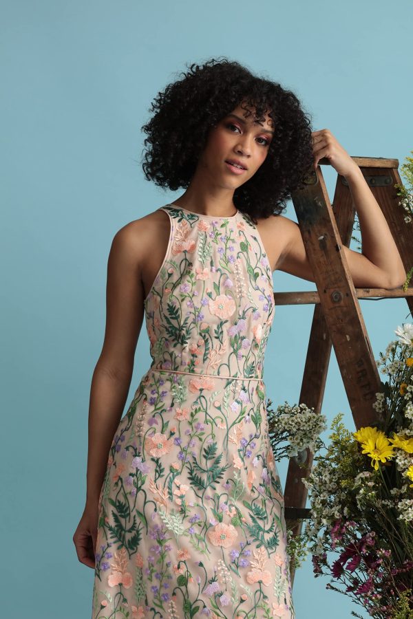 81fkDkzsdL.jpg Women's Garden Embroidered Mesh Halter Midi Dress-Perfect for Wedding Guest & Special Occasions
