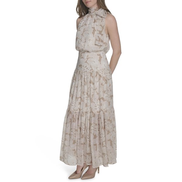81lKCEocdjL.jpg Women's Halter Neck Sleeveless Maxi Dress