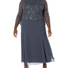Women's Size 3/4 Scallop Beaded Pop Over Gown Plus