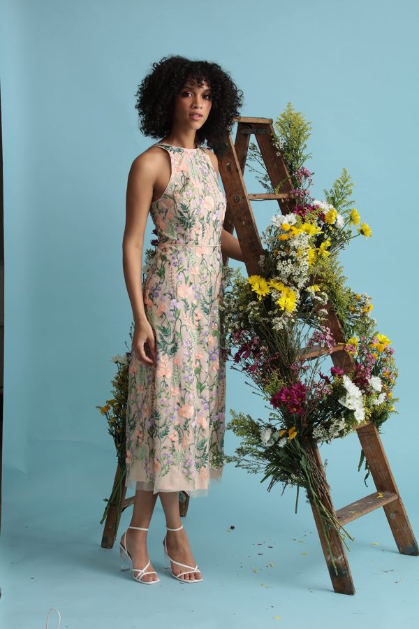 81sXiZ3jlL.jpg Women's Garden Embroidered Mesh Halter Midi Dress-Perfect for Wedding Guest & Special Occasions