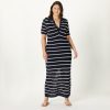 Women's Adalyn Tape Yarn Split-Neck Maxi Dress