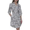 91fTepybfyL.jpg Women's Button Up Collared Belted Shirt Dress