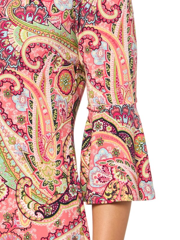 Women's 3/4 Bell Sleeve High Neck Sheath Mini Dress