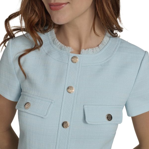 Women's Short Sleeve Fit and Flare Shirt Dress
