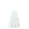Women's Boho Maxi Set - White Embroidered Lace Strap Tank & Tiered Ruffle Cake Skirt with Elastic Waist