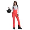 Womens Ski Bibs Snow Pants Slim Snowboard Bibs Overalls Insulated Waterproof Windproof Warm Winter Orange Red