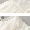 Women’s Dress Solid Color Summer Short Sleeve Casual Skirt Ruffled Collar Midi Length A-Line Lace Up Dresses