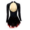 Customized Black Figure Skating Dress for Girls in Professional Competitions Figure Skating Skirt
