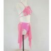 Pink Lyrical Dance Costume for Girls Ballet Leotard with Chiffon Skirt for Performance and Practice
