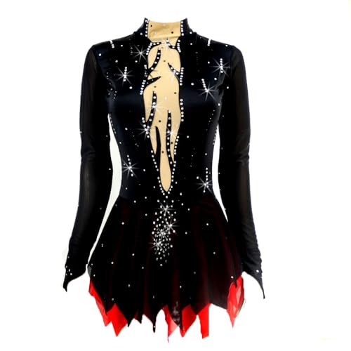 Customized Black Figure Skating Dress for Girls in Professional Competitions Figure Skating Skirt